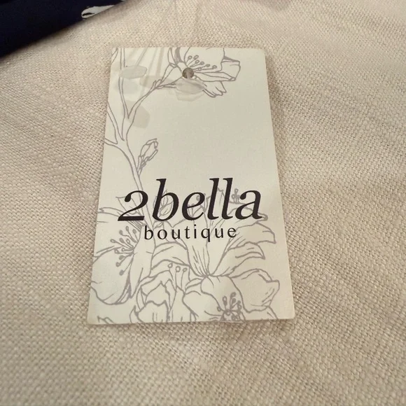 Floral V-Neck Romper - Navy and Pink - Picture 9 of 9